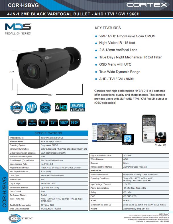 Medallion network camera, 2MP Medallion network camera with 1920(H)×1080(V) resolution, this Medallion IP Bullet Security Camera has 2.7 -13.5mm Motorized Zoom and Auto Focus